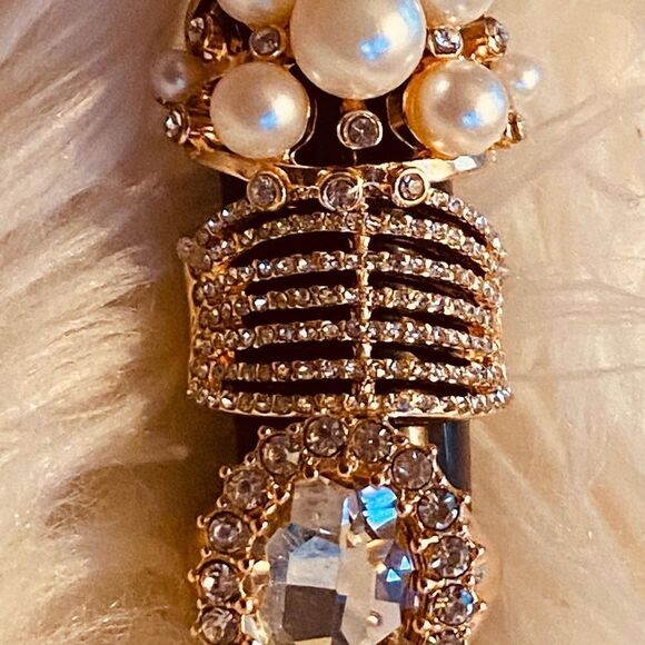 Gold Mix Pave & Pearls Ring Set Size 9 - Picture 7 of 12